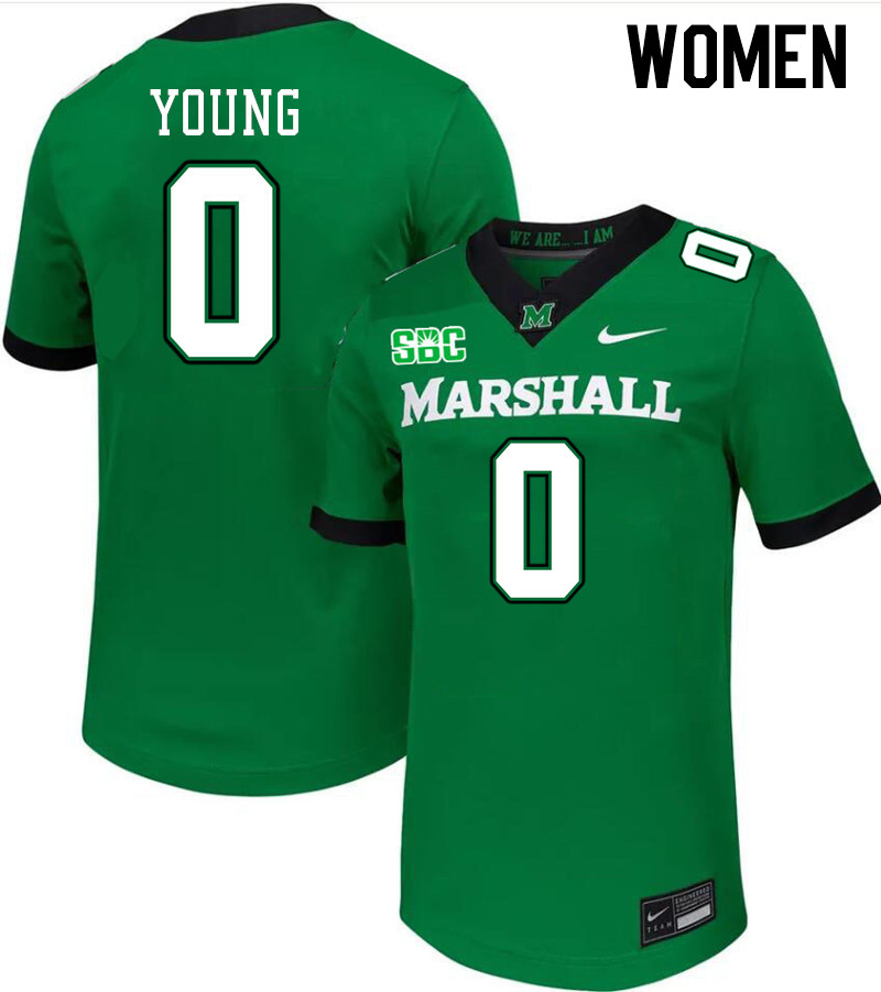 Women #0 Randy Young Marshall Thundering Herd SBC Conference College Football Jerseys Stitched-Green Women #0 Randy Young Marshall Thundering Herd SBC Conference College Football Jerseys Stitched-Green